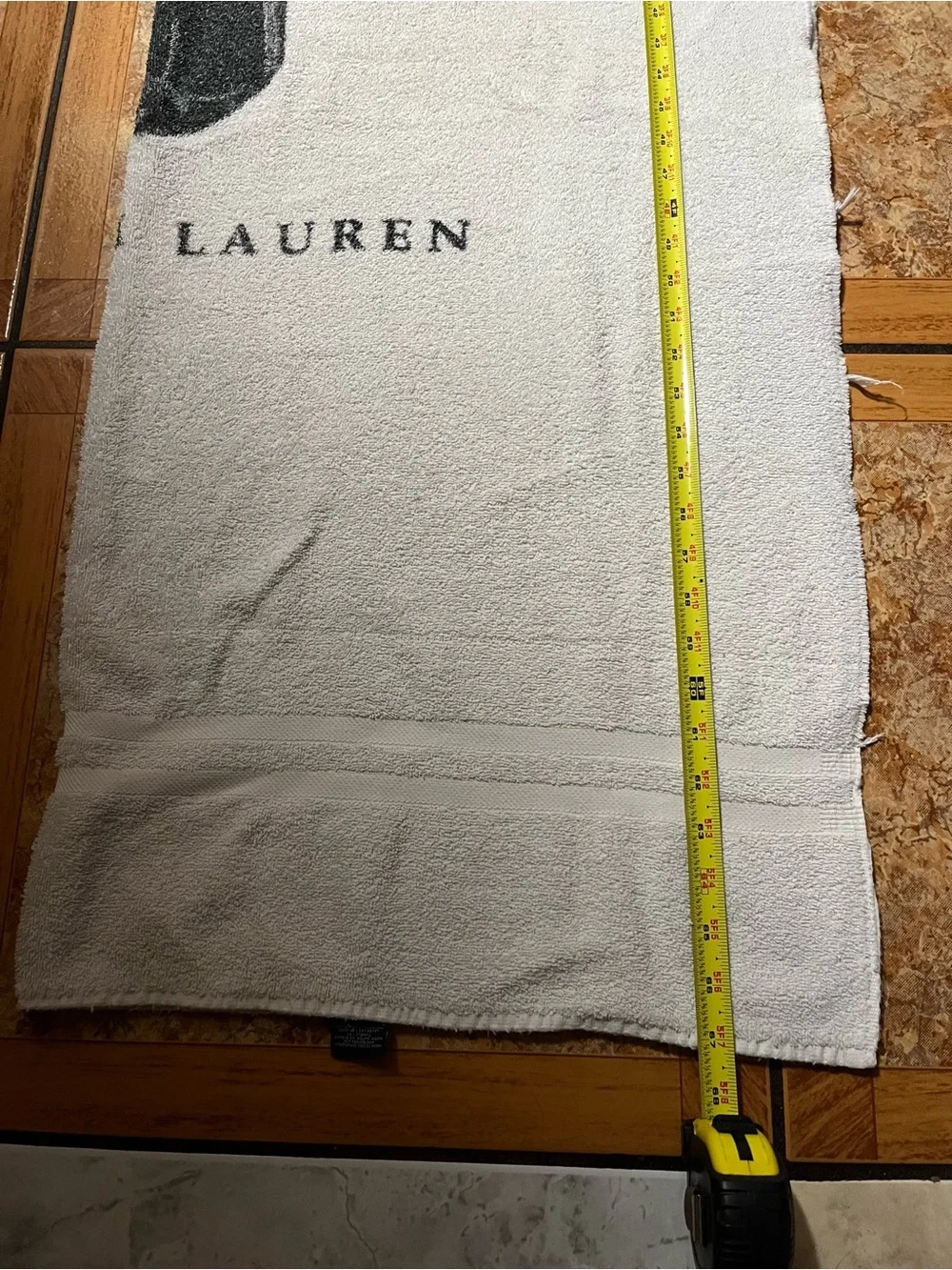 VTG Ralph Lauren Polo Bear Beach Towel White Martini Tuxedo Bear